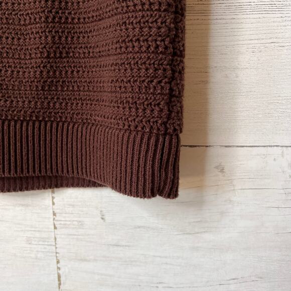 Loft Sweater Womens Size Large Chocolate Brown Sleeveless Knit Fall Wear - Picture 5 of 13
